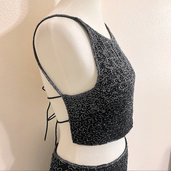 Vintage Andretta Donatello Backless Sequin Beaded Skirt Set Maxi - Picture 7 of 15